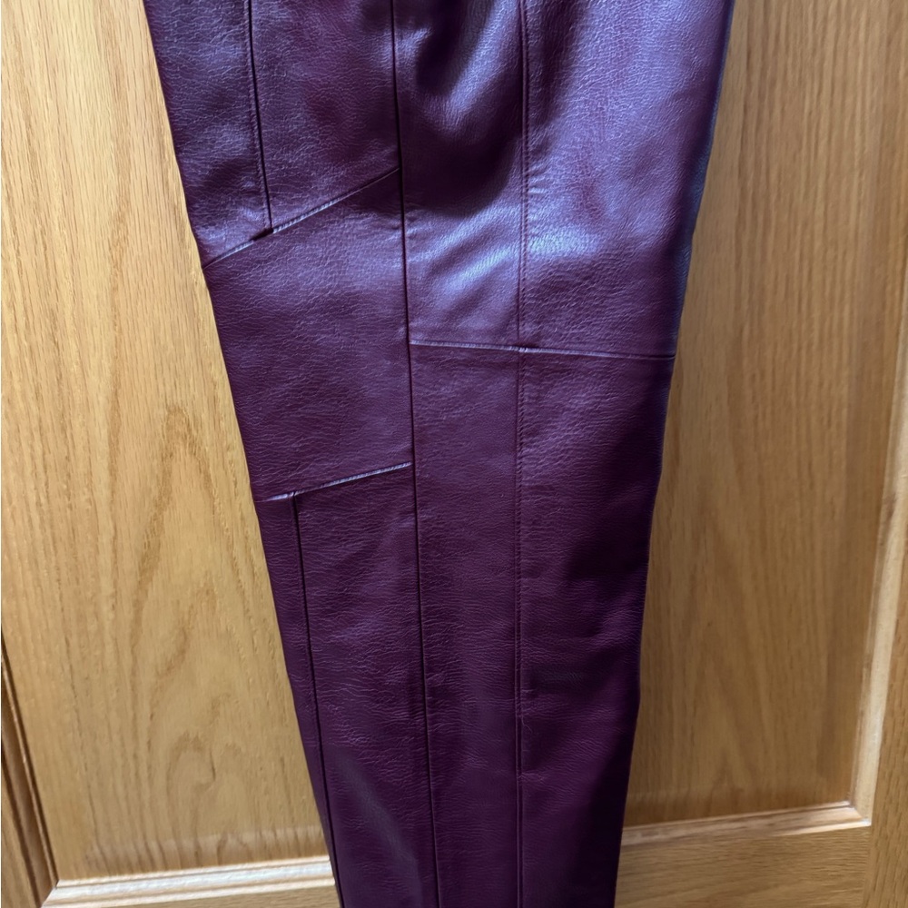 Chico's Deep Merlot Faux Leather Pants